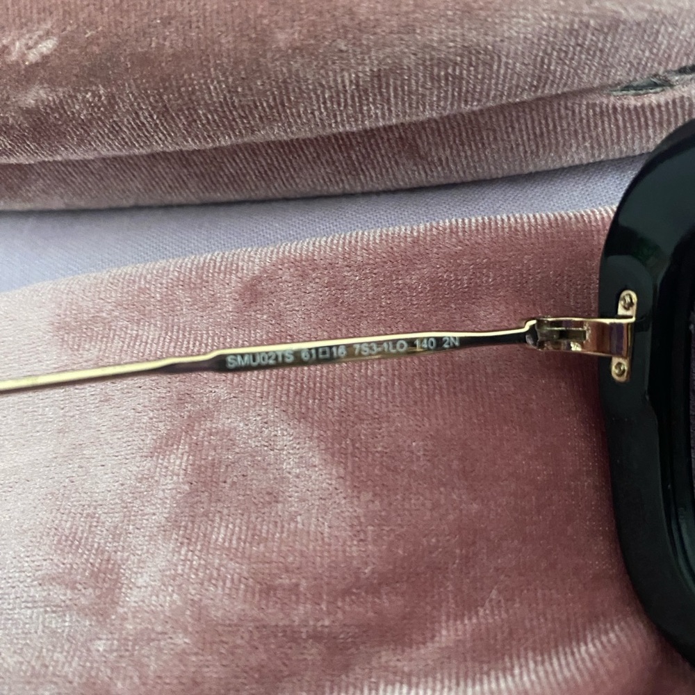 Miu Miu Black Gold and Pink Glitter Sunglasses - Picture 5 of 5